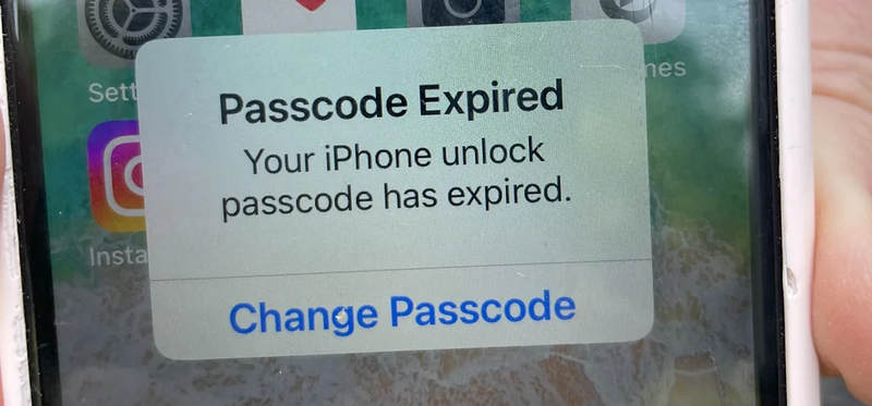 Passcode Expired Message on iPhone