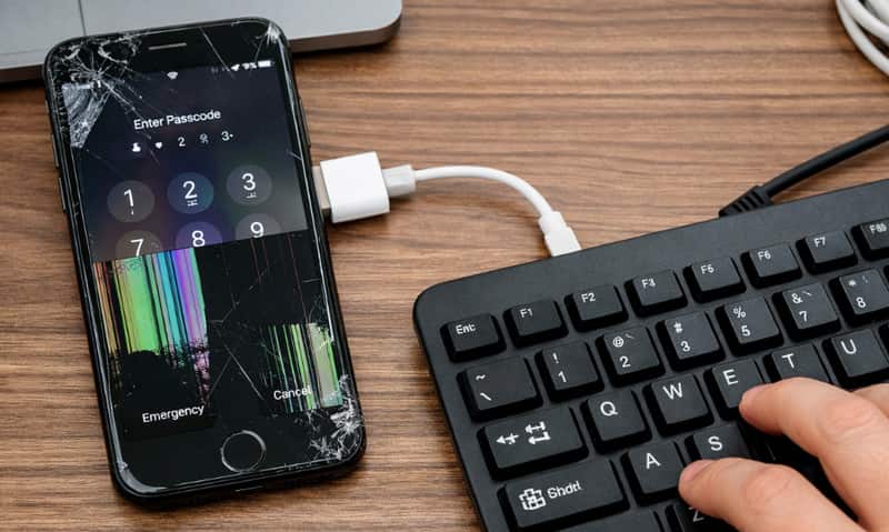Unlock Broken iPhone With USB Keyboard