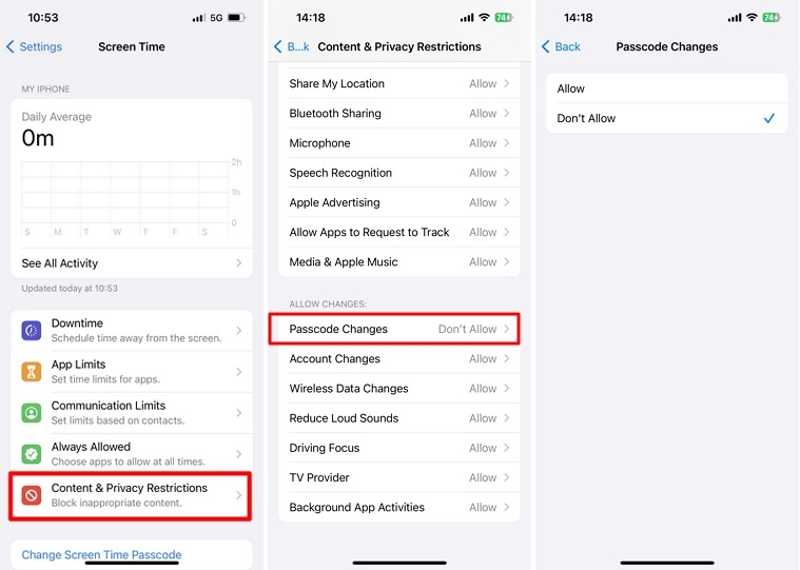 Schakel inhoudsbeperkingen uit