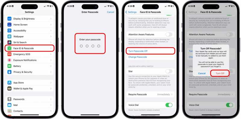 Schakel toegangscode uit
