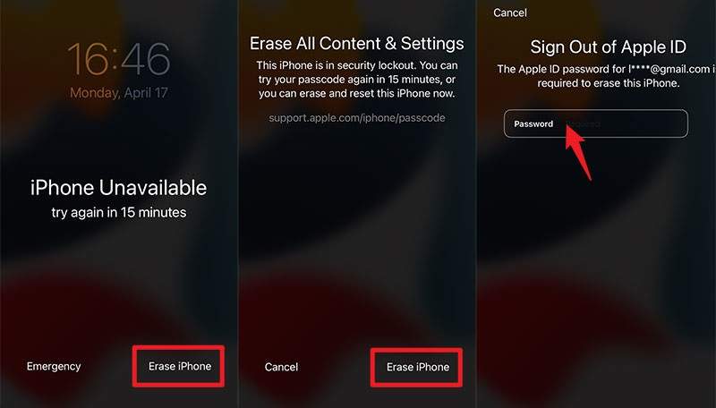 iPhone ontgrendelen en wissen