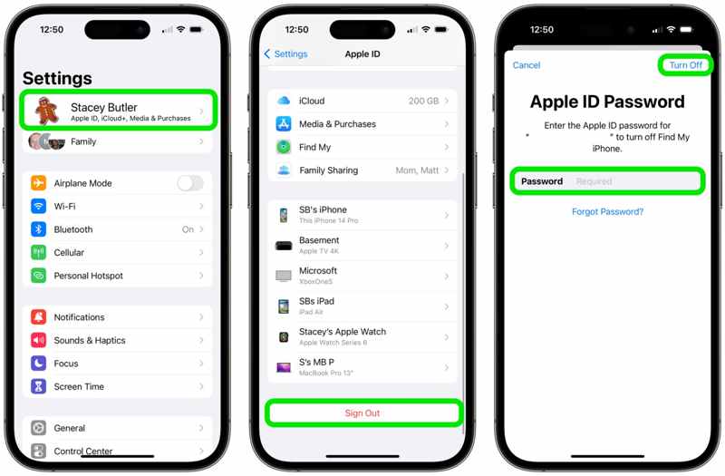 Kijelentkezés Apple ID