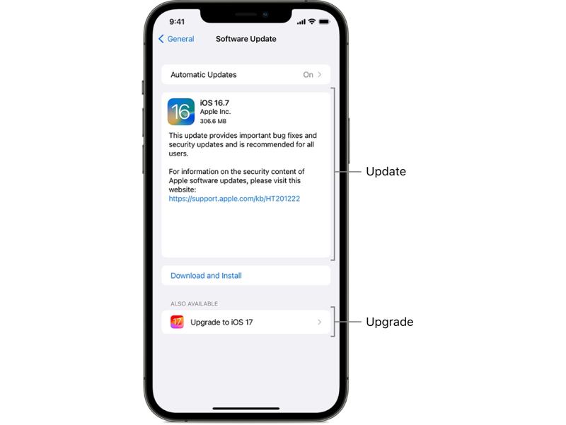 frissítés iOS