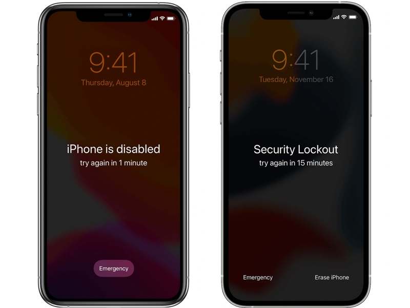 無効化されたiPhoneを消去する
