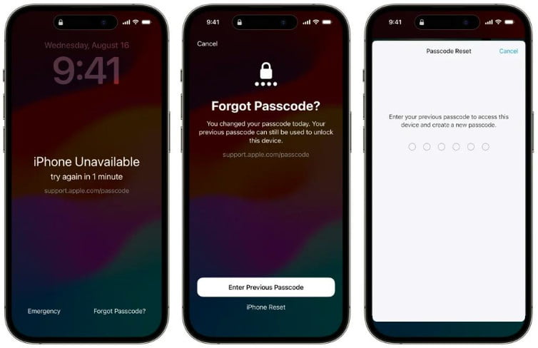 Entsperren Sie iOS ohne Apple-ID mit dem alten Passcode