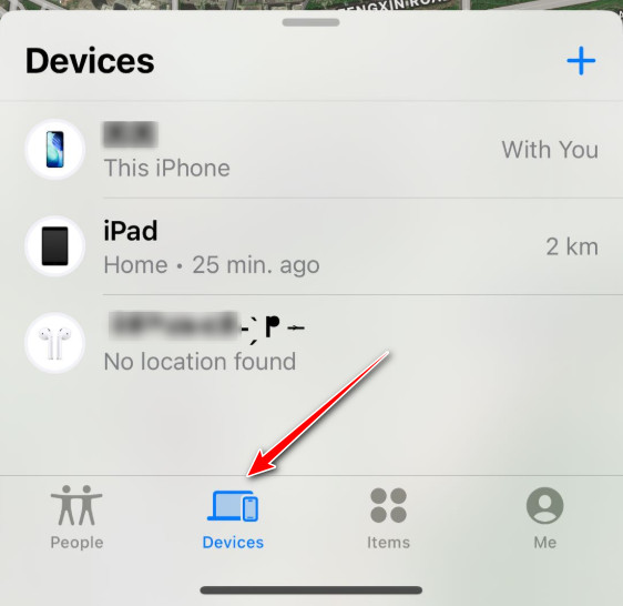 Kattintson az Eszköze elemre a Keresés alkalmazásban.