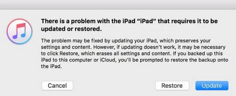 Stellen Sie Ihr iPad mit iTunes wieder her.