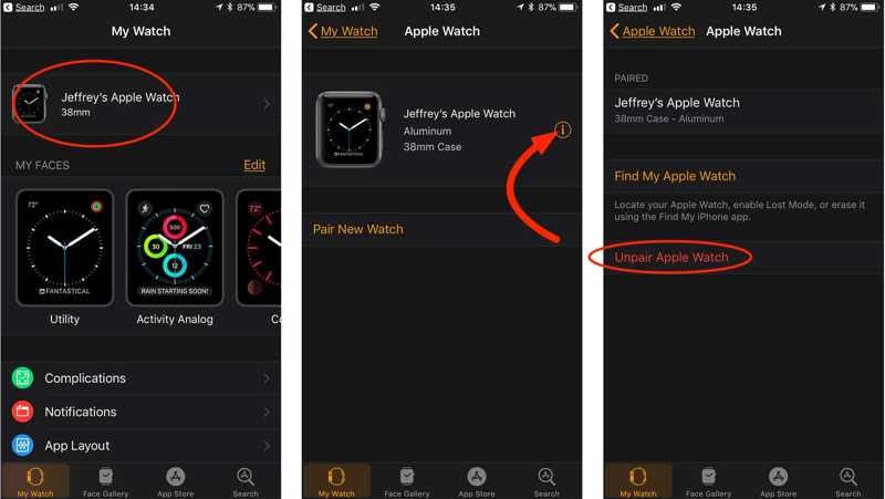 Apple Watch ontkoppelen