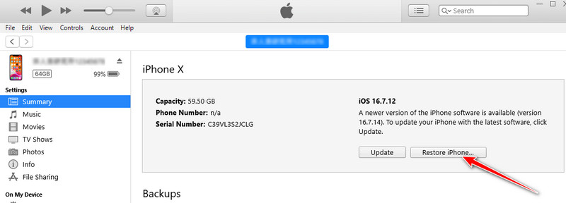 Återställ iPhone med iTunes