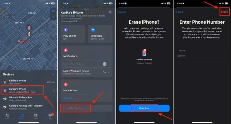 iPhoneのロック解除、探す