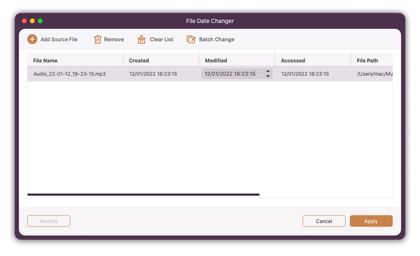 Modifica data file