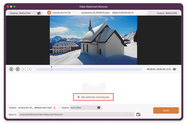 Click Add Watermark Remove Area Mac