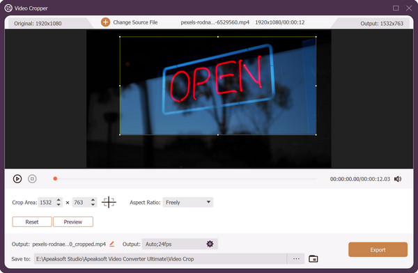 Crop Video Size