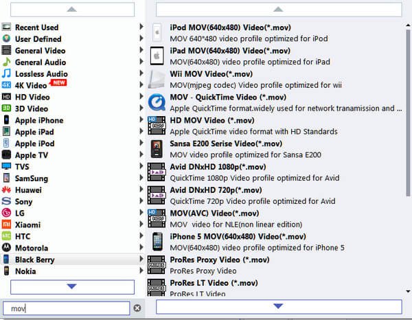 Convertir MP4 en MOV