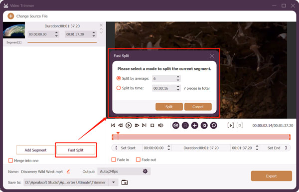 Diviser une vidéo en plusieurs parties Video Converter Ultimate