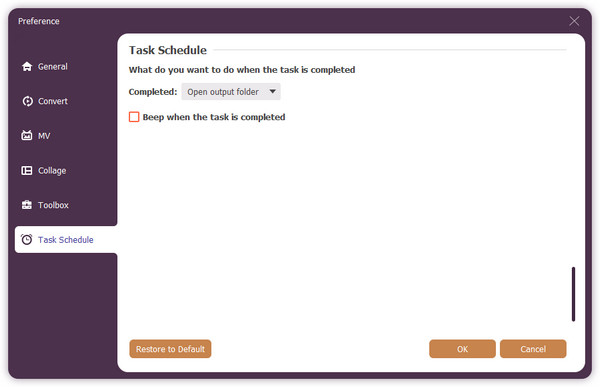 Task Schedule Preferenc