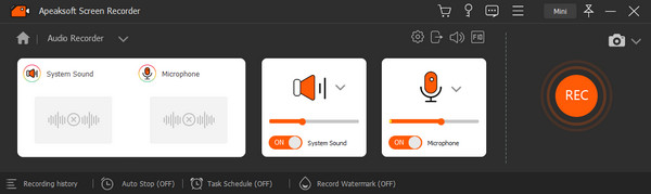 Indstillinger for Apeaksoft Audio Recorder