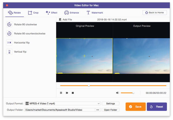 Hoe werkt video editor ? 2 rotate video