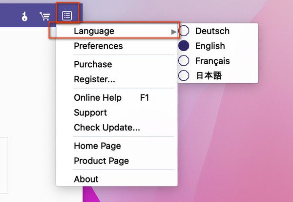 Select Language Mac