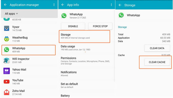 Löschen Sie WhatsApp-Caches