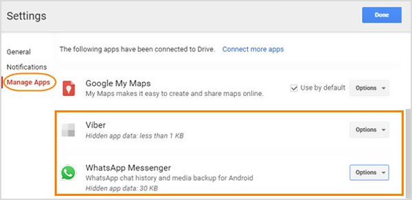 Ta bort WhatsApp Backup från Google Drive