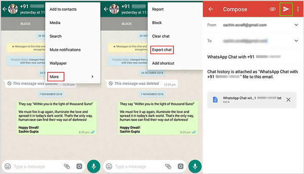 Overfør WhatsApp fra Android til iPhone med e-mail