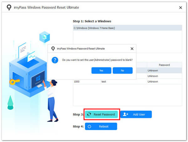 Reimposta password Windows