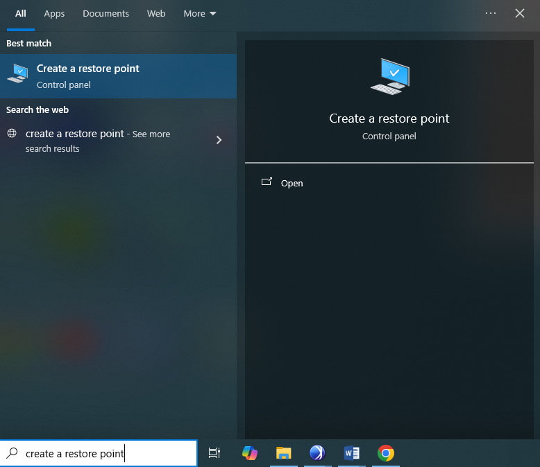 Rreate A Restore Point