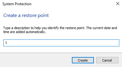 Name Your Restore Point