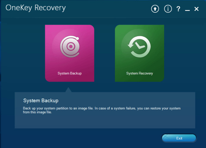 Onekey Recovery System Backup