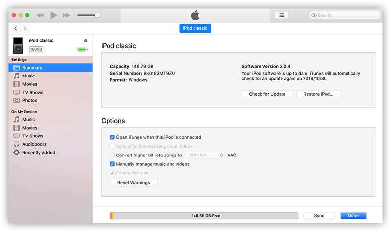 Câble iPod iTunes