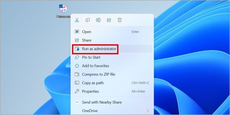 Exécuter iTunes en tant qu'administrateur