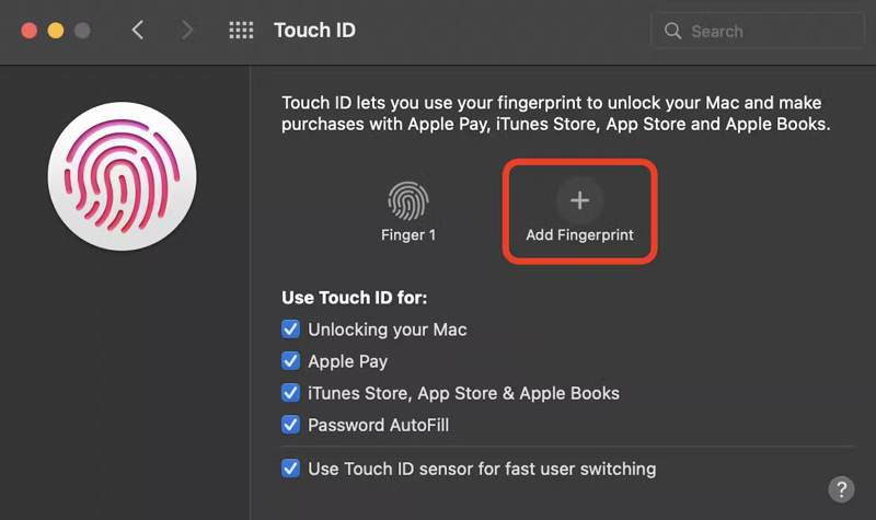 Add Fingerprint Mac
