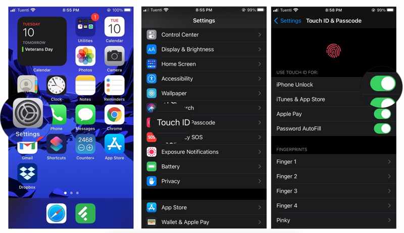 Turn on Touchid iPhone