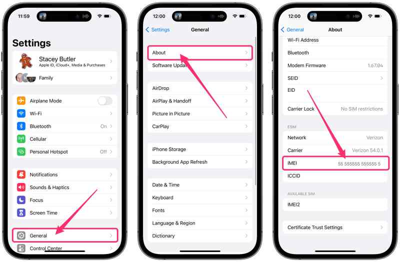 iMei Number Settings