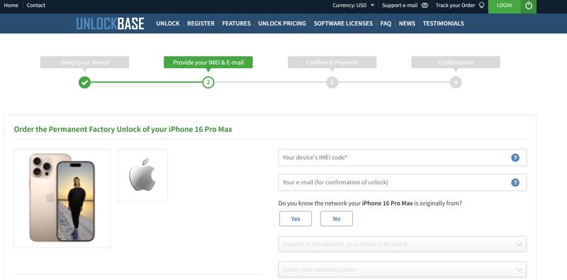 Provide IMEI
