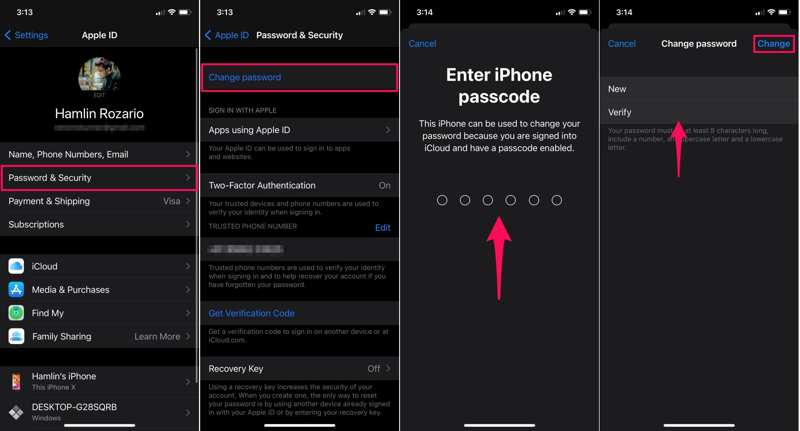 iCloudのパスワードをiPhoneで回復する