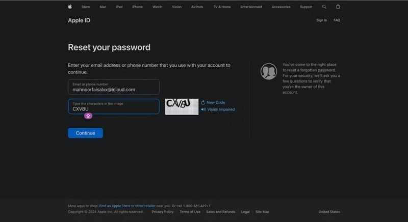 パスワードを再設定する