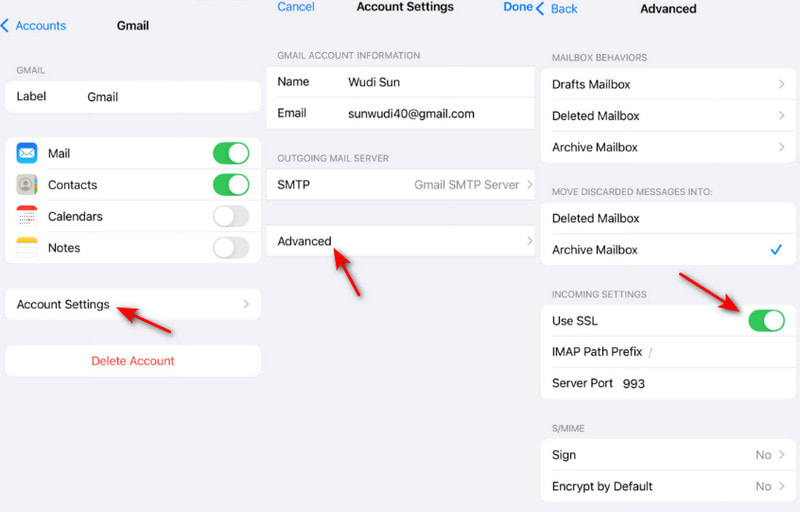 Toggle Off Use SSL