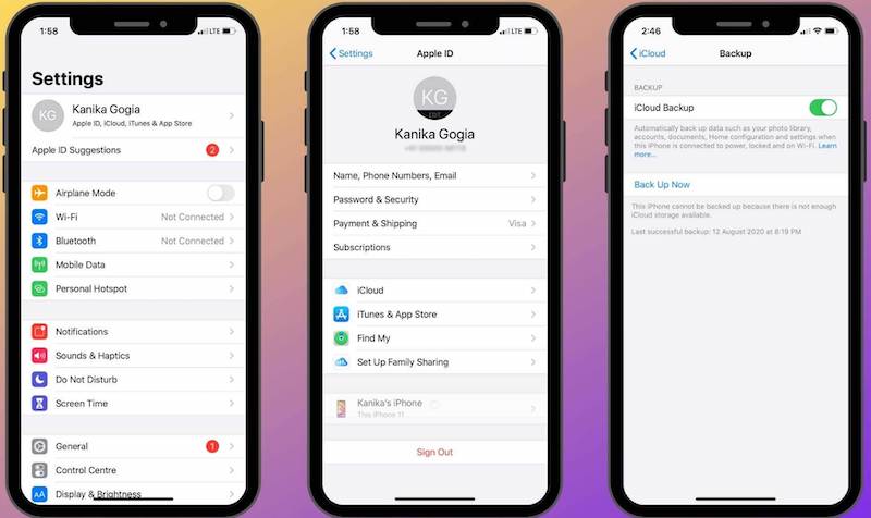Резервное копирование iPhone с помощью Icloud