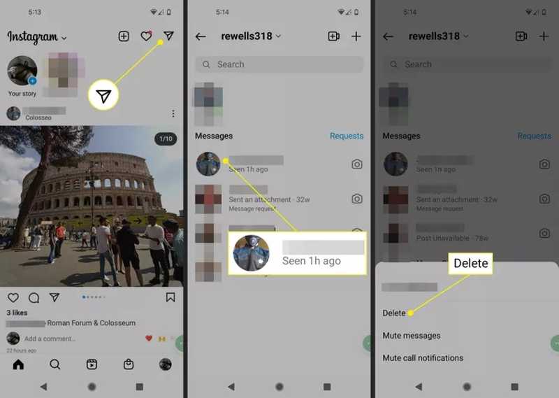 Delete Chat Ig App