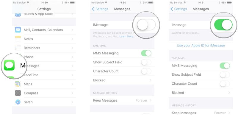 Enable Imessage