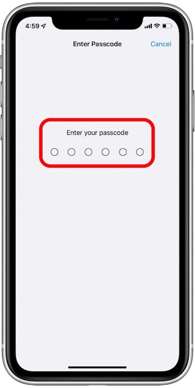 Enter Password to Confirm