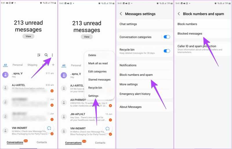 See Blocked Sms Samsung