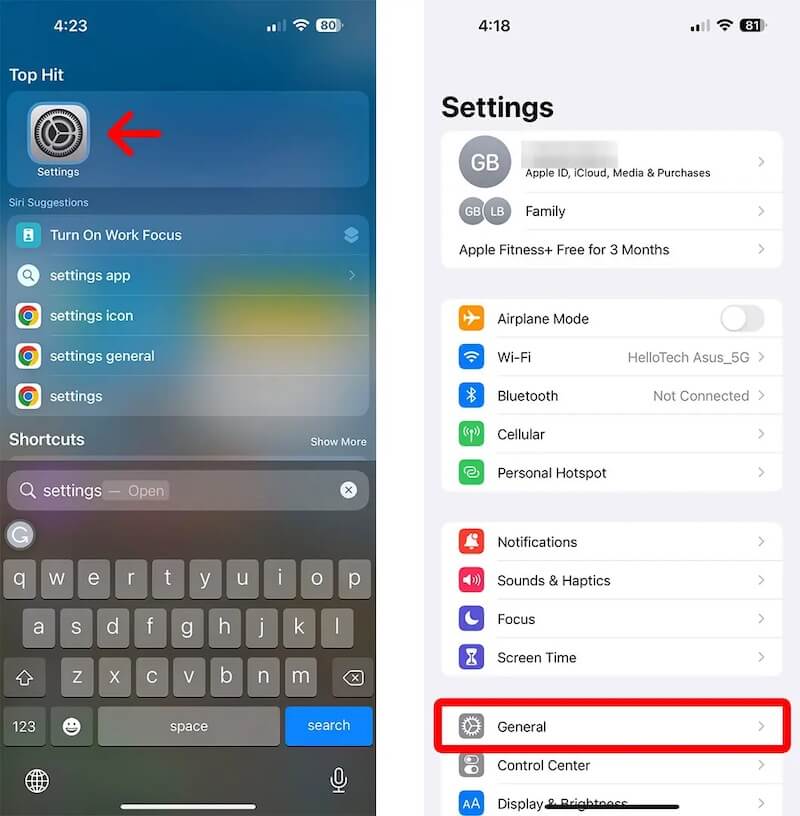 Settings General