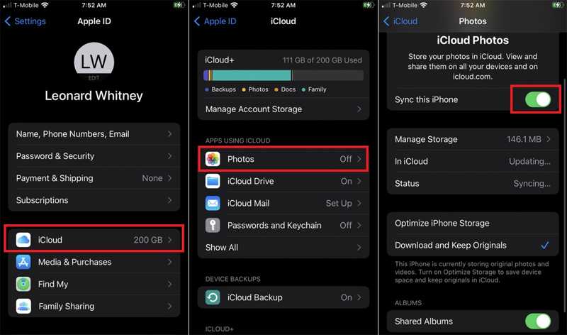 Sync Photos iCloud