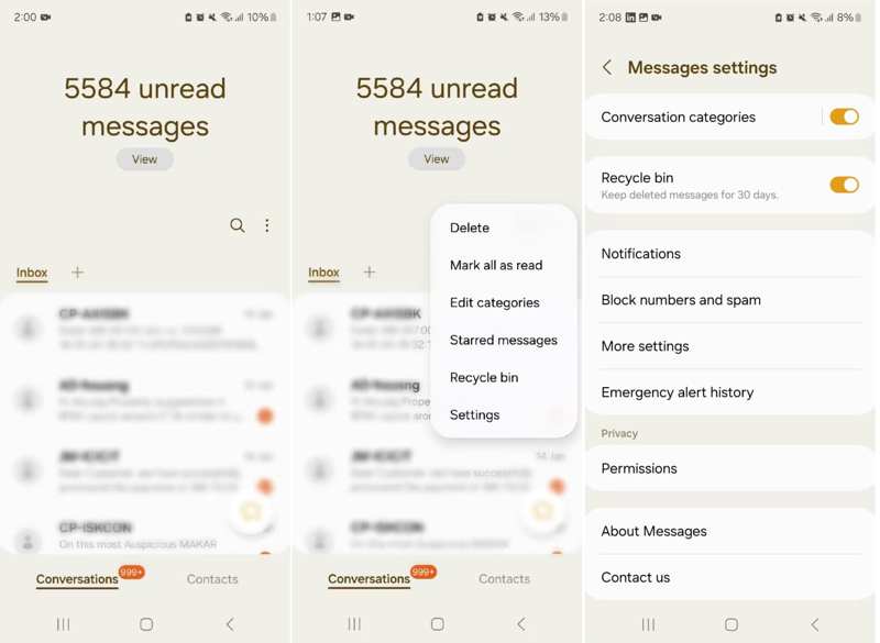 Unblock Samsung Message