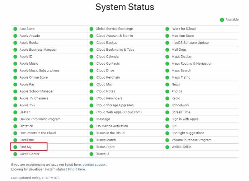 Apple Server Status