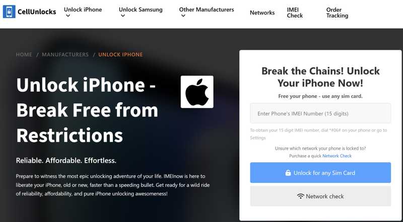 Cellunlocks Website