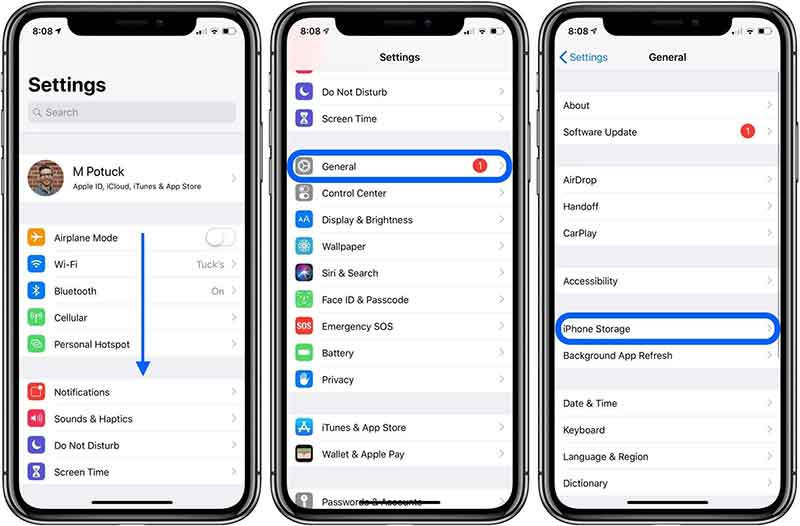 Überprüfen Sie den iPhone-Speicher